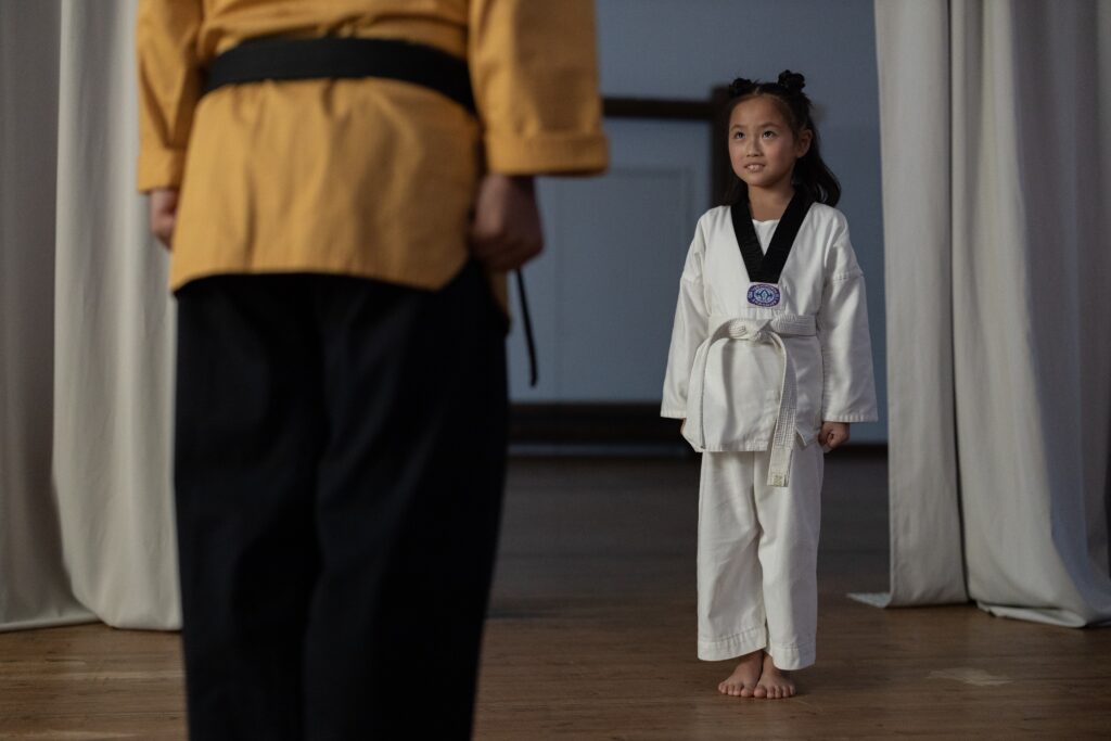 Teaching a taekwondo